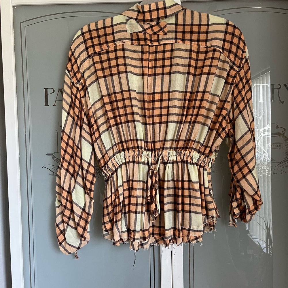 Free People Peach Tree Plaid Shirt - Picture 13 of 13